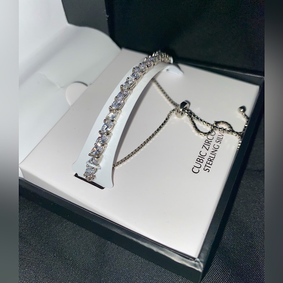 💎 GIANI BERNINI - Marquise Diamond (cz) 10” adjustable Bolo Bracelet .925 (NEW) - Picture 11 of 16
